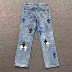 Black White & Blue Cross Patch Denim Jeans™