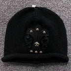 Fleur De Lis Black Knit Beanie™