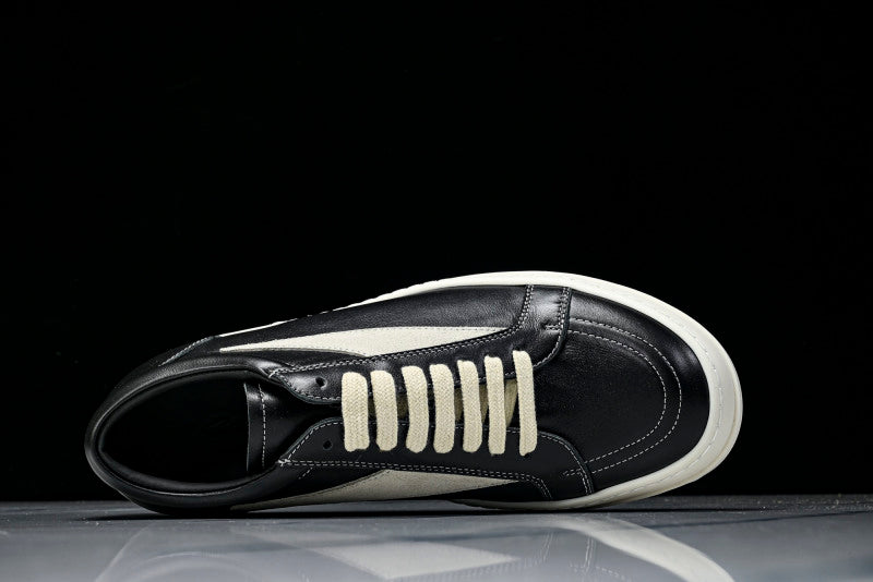 DRKSHDW Vintage Low Black Milk Leather Sneakers