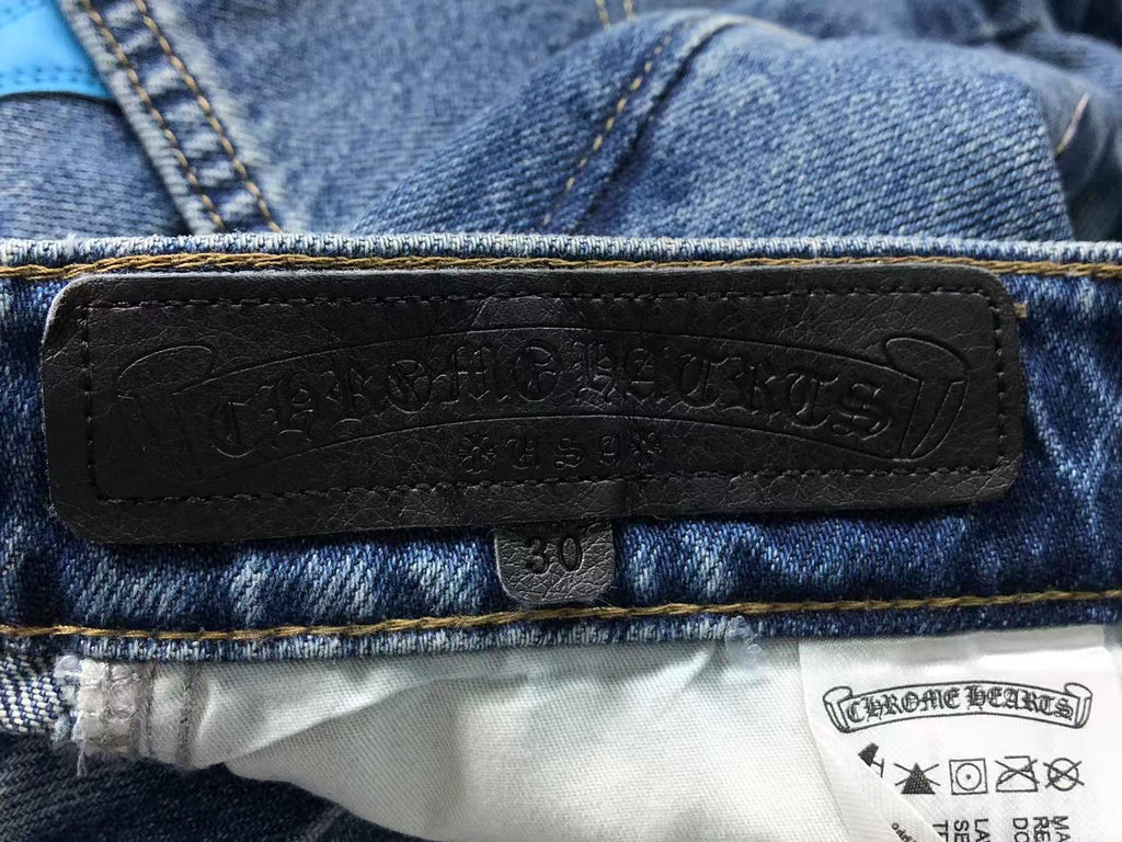 Light & Dark Blue Cross Patch Denim Jeans™
