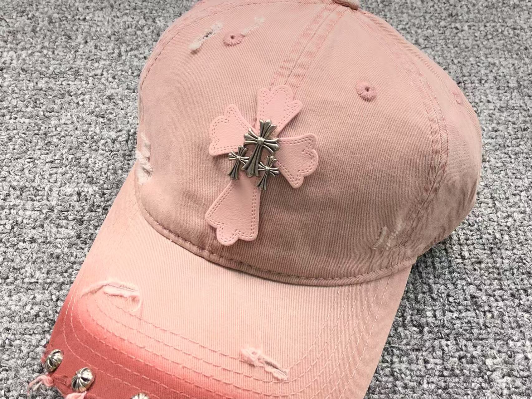 Triple Metallic & Leather Cross Torn Fabric Baseball Cap™