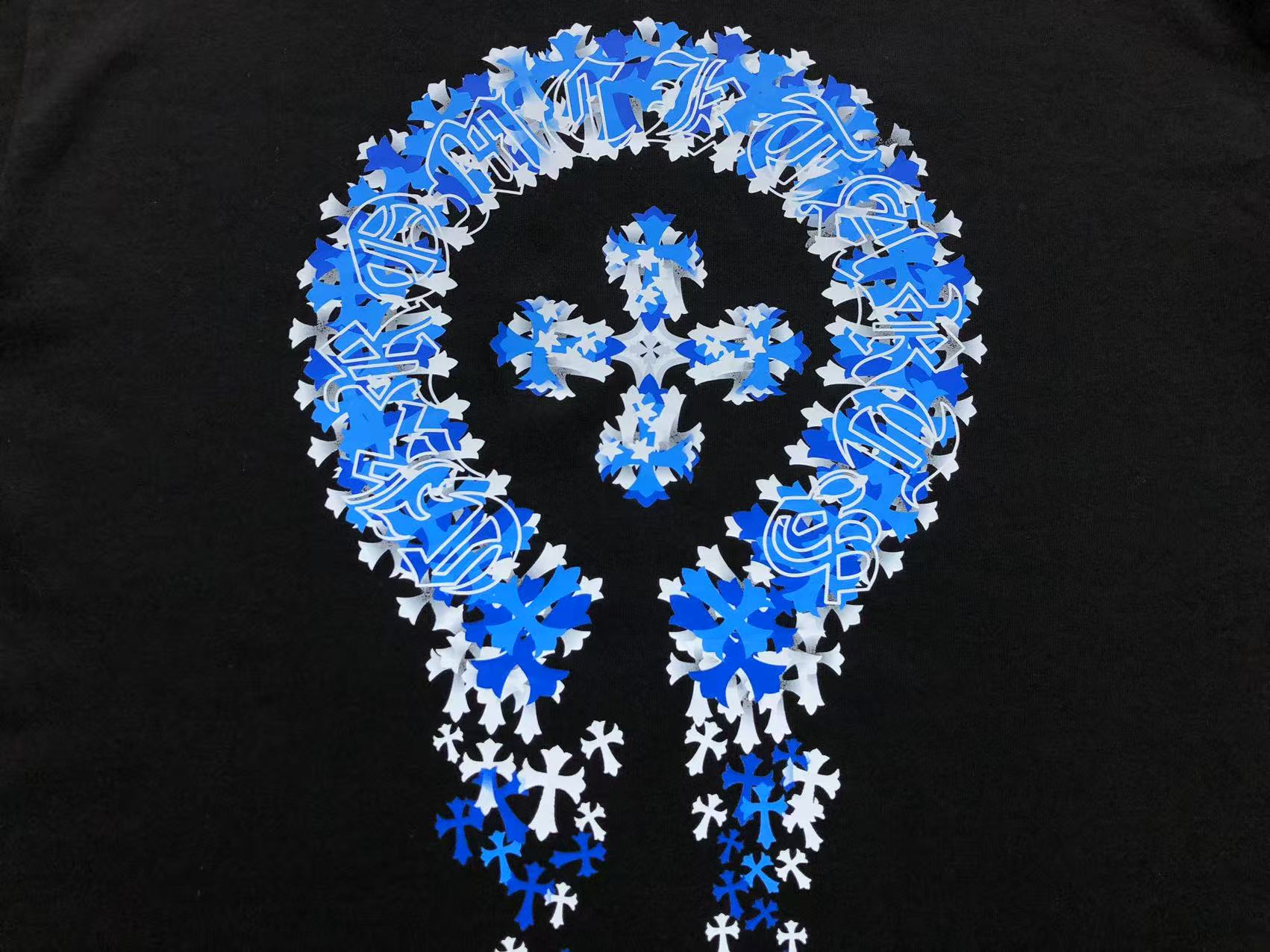 Blue Stacked Crosses Horseshoe Logo T-Shirt™