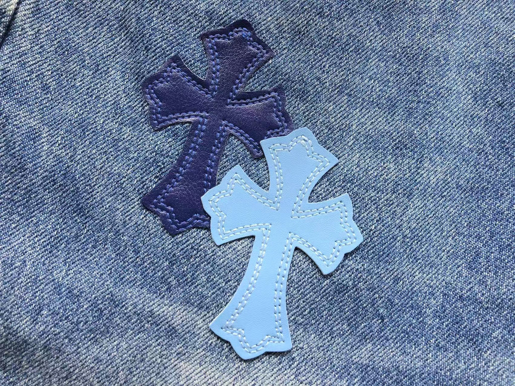 Light & Dark Blue Cross Patch Denim Jeans™