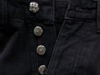Pink & Checkered Cross Patch Black Denim Jeans™