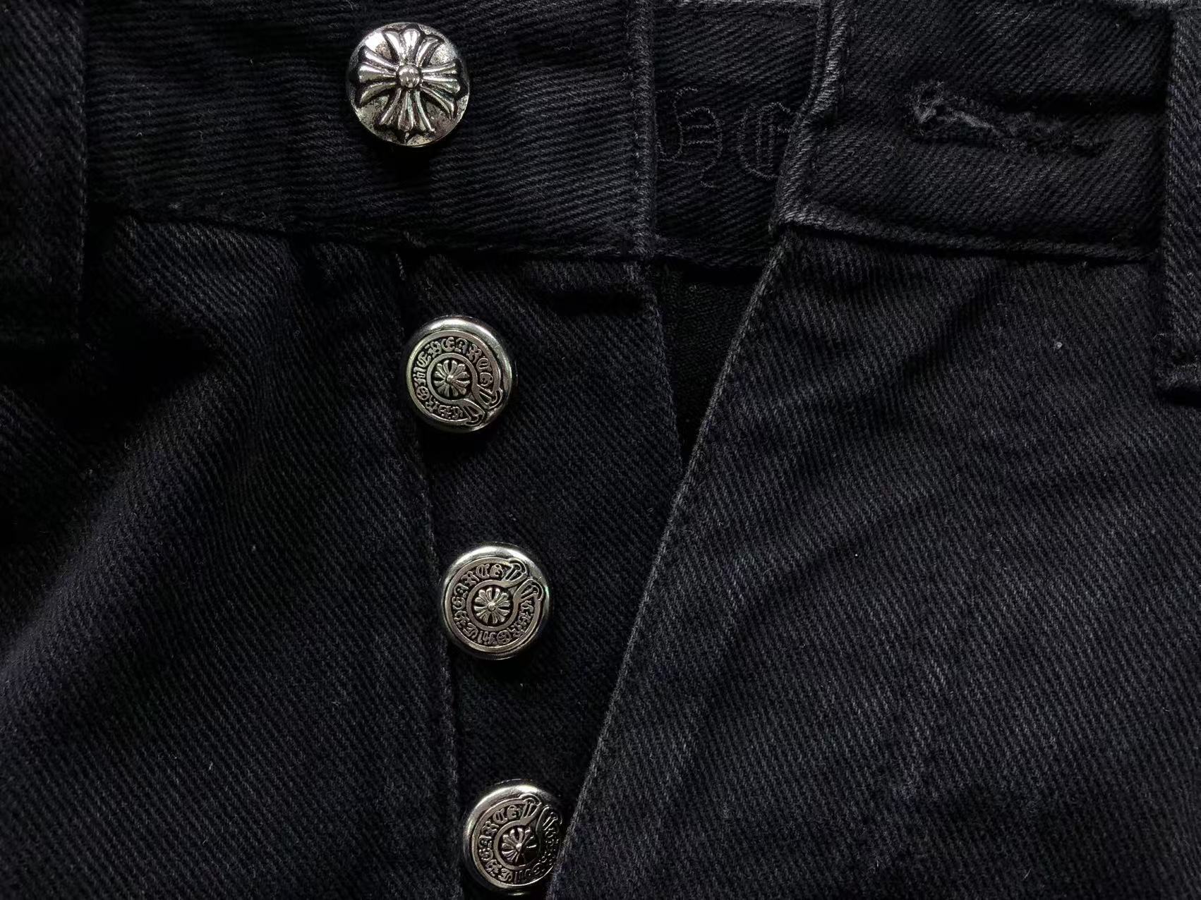 Pink & Checkered Cross Patch Black Denim Jeans™