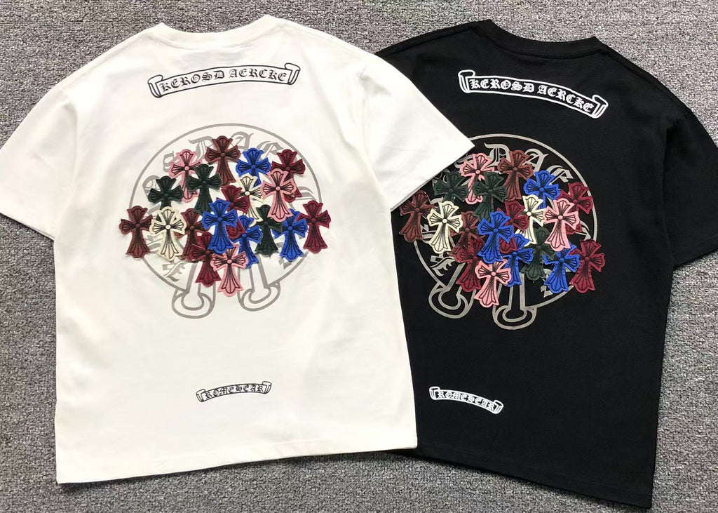Multicolor Leather Cross Patch T-Shirt™