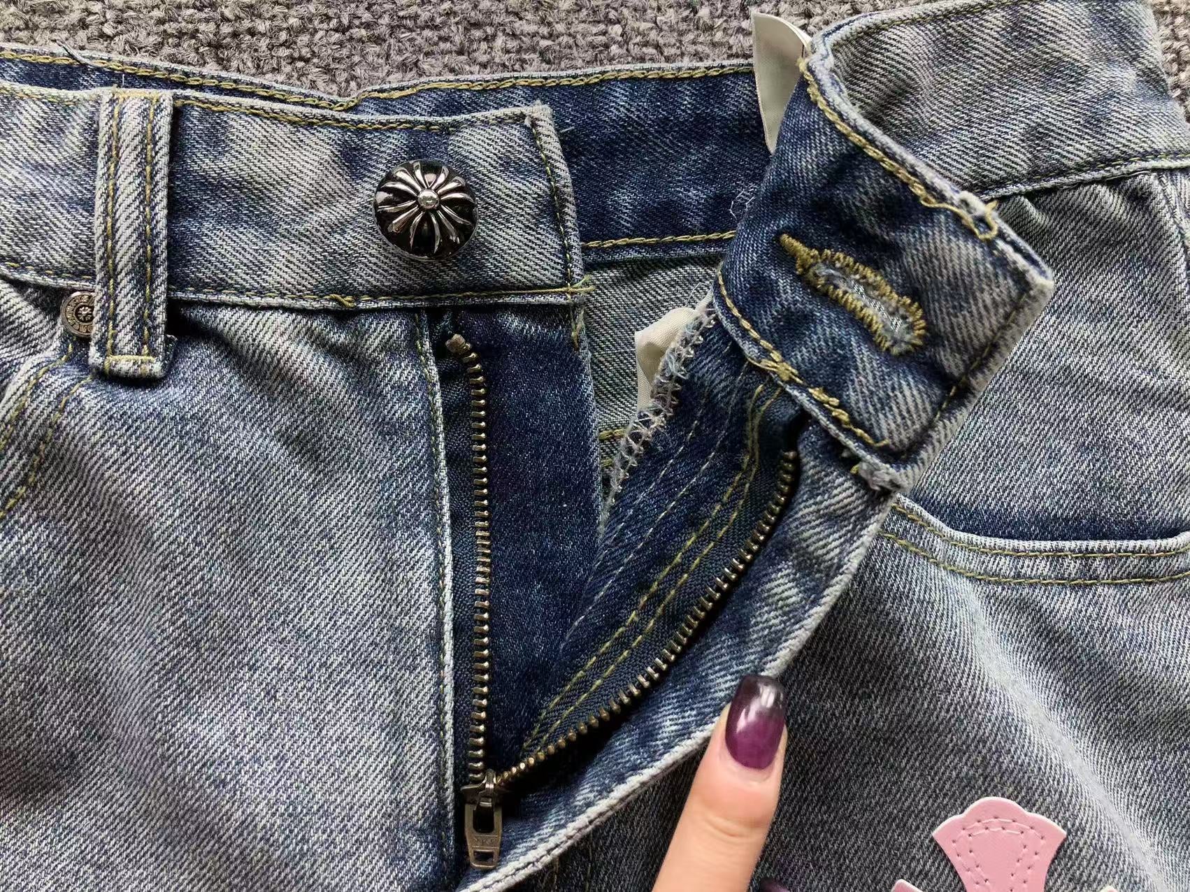 Pink Cross Patch Light Denim Jeans™