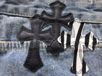 Black & Zebra Cross Patch Denim Jeans™