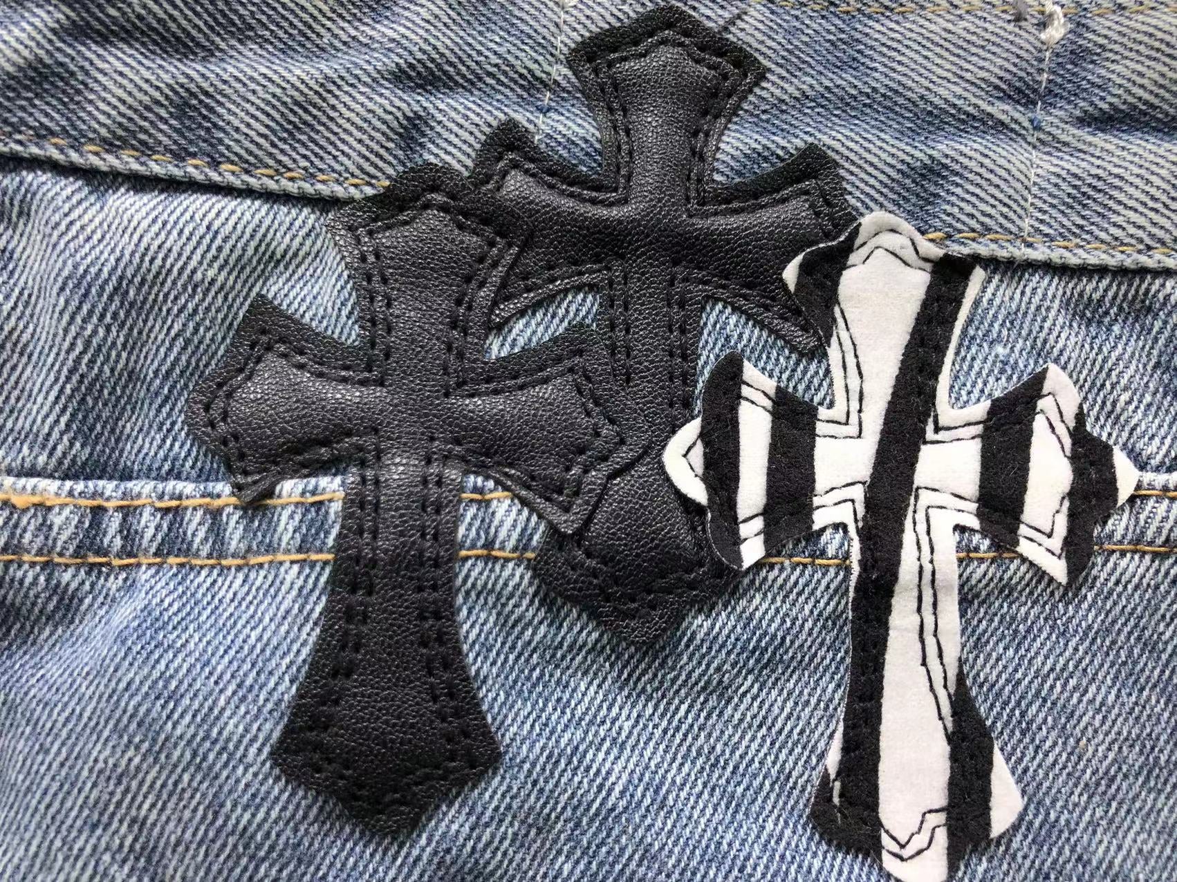 Black & Zebra Cross Patch Denim Jeans™