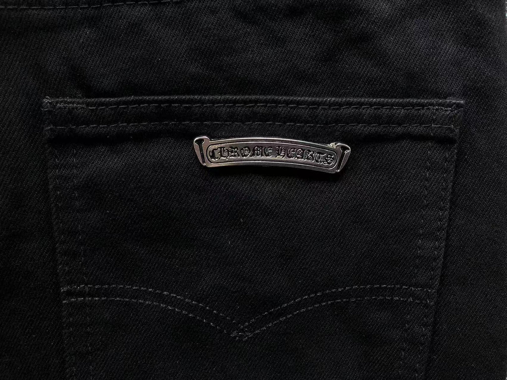 Blue & Light Blue Cross Patch Black Denim Jeans™