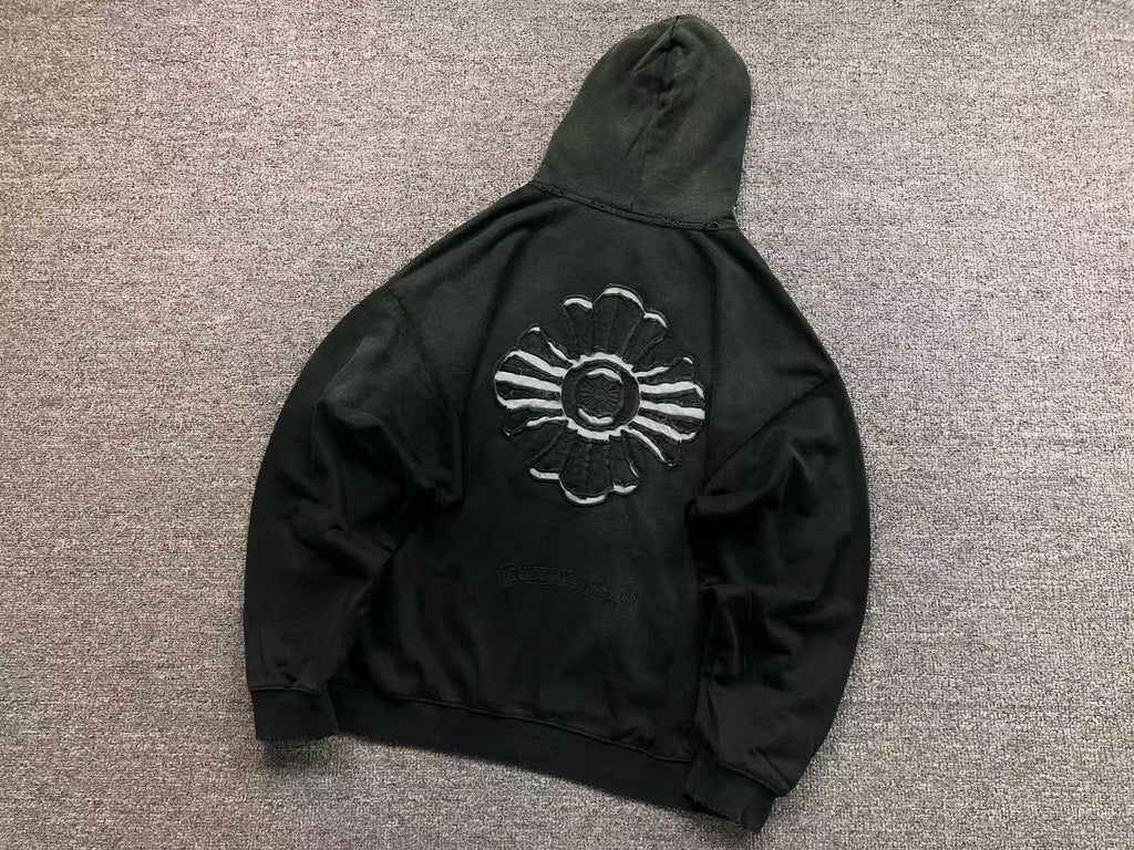 Embroidered Floral Cross Hoodie™