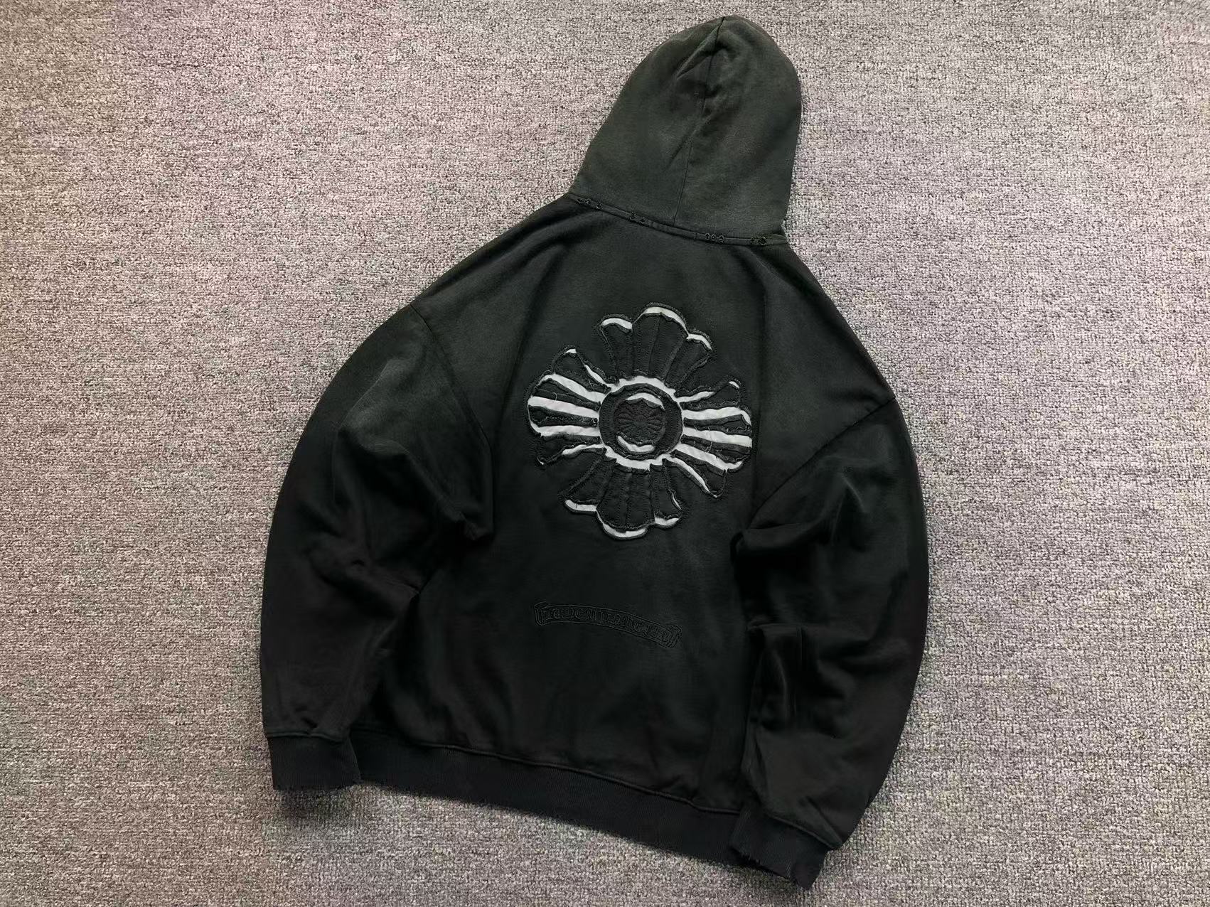 Embroidered Floral Cross Hoodie™