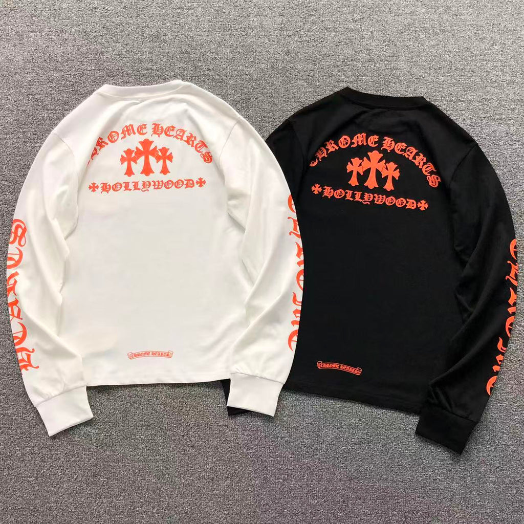 Hollywood Orange Triple Cross White/Black Long Sleeve™