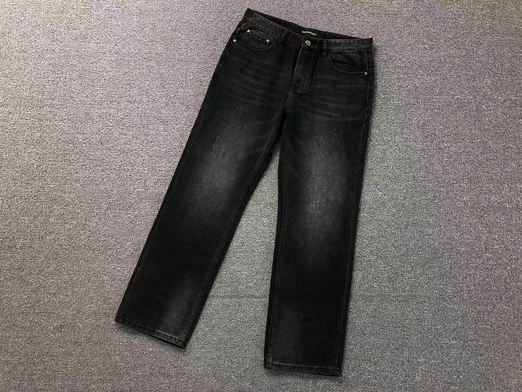 Faded Black Fleur De Lis Baggy Jeans™