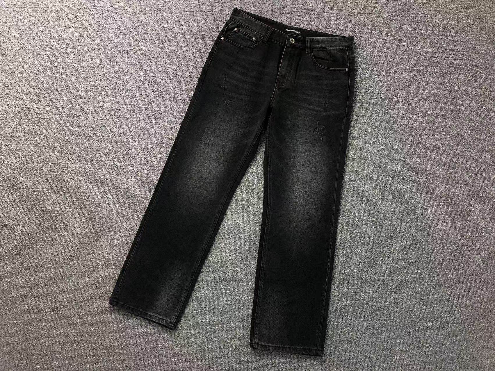 Faded Black Fleur De Lis Baggy Jeans™