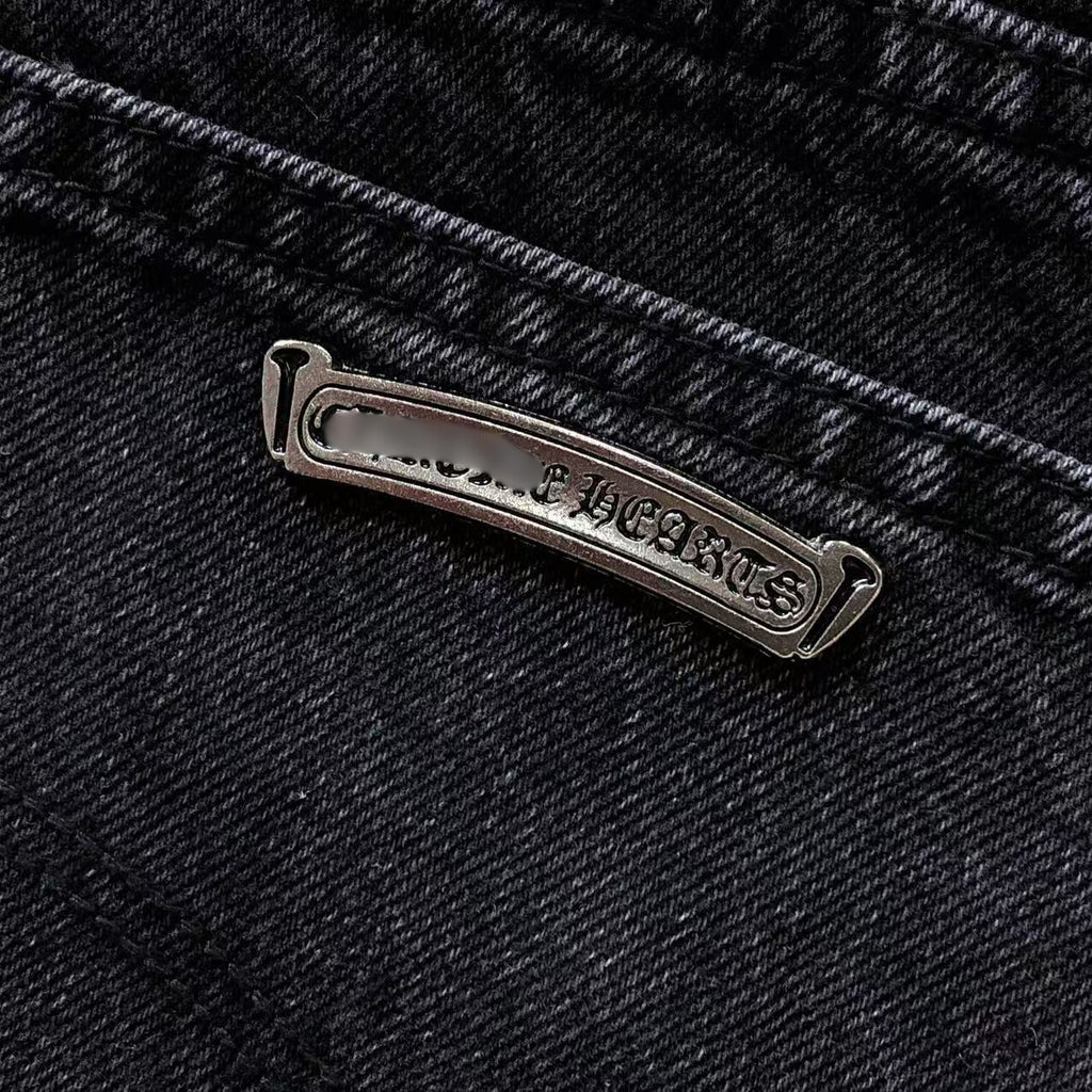 Blue & Yellow Cross Patch Black Jeans™