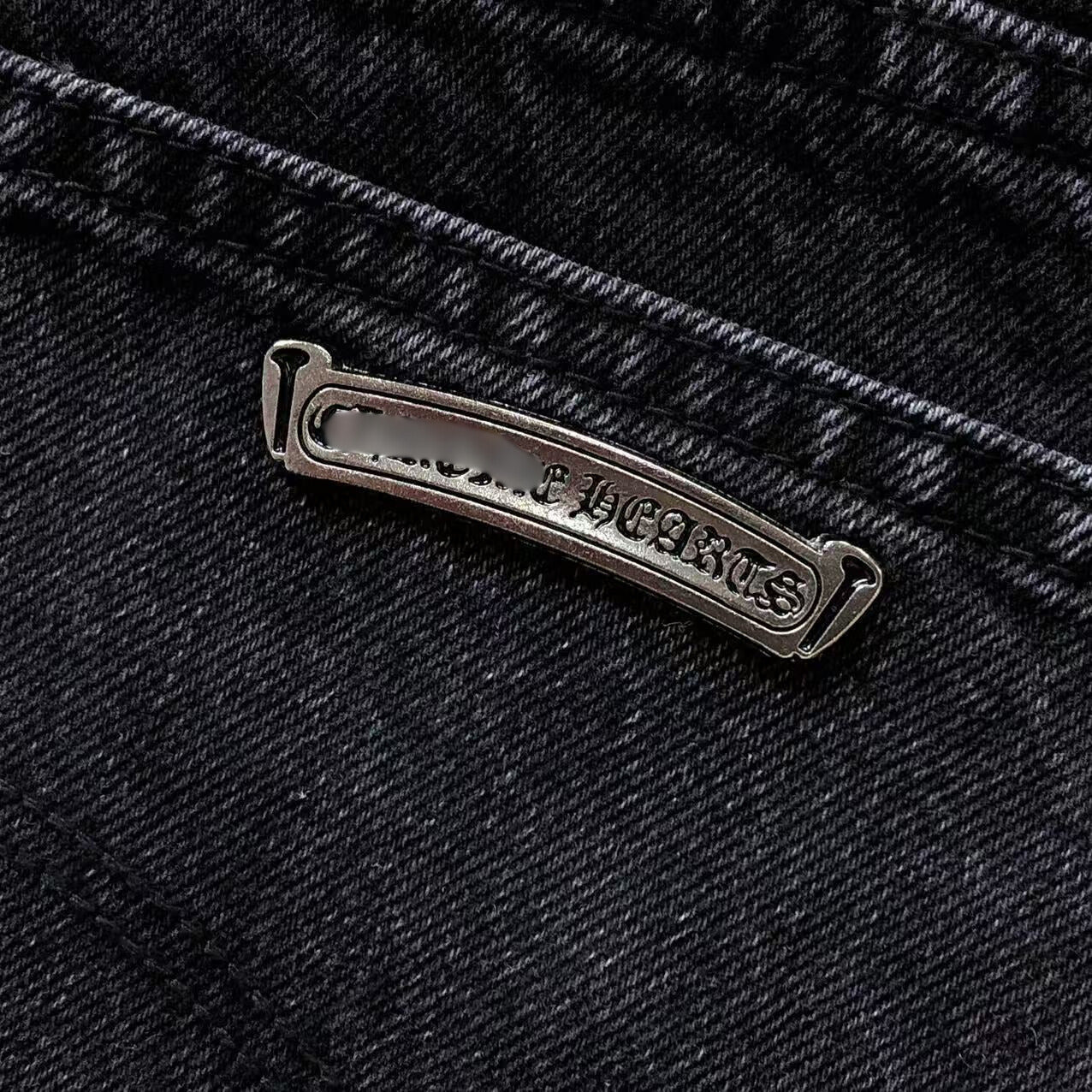 Blue & Yellow Cross Patch Black Jeans™