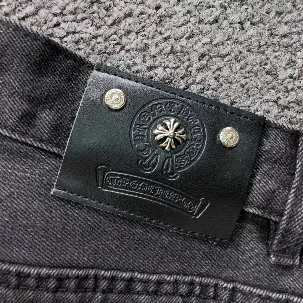 Blue Cross Patch Black Baggy Jeans™