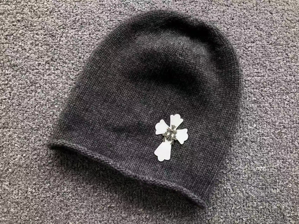 Leather & Metallic Cross Knit Beanie™