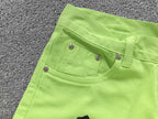 Green & Black Cross Patch Lime Green Jeans™