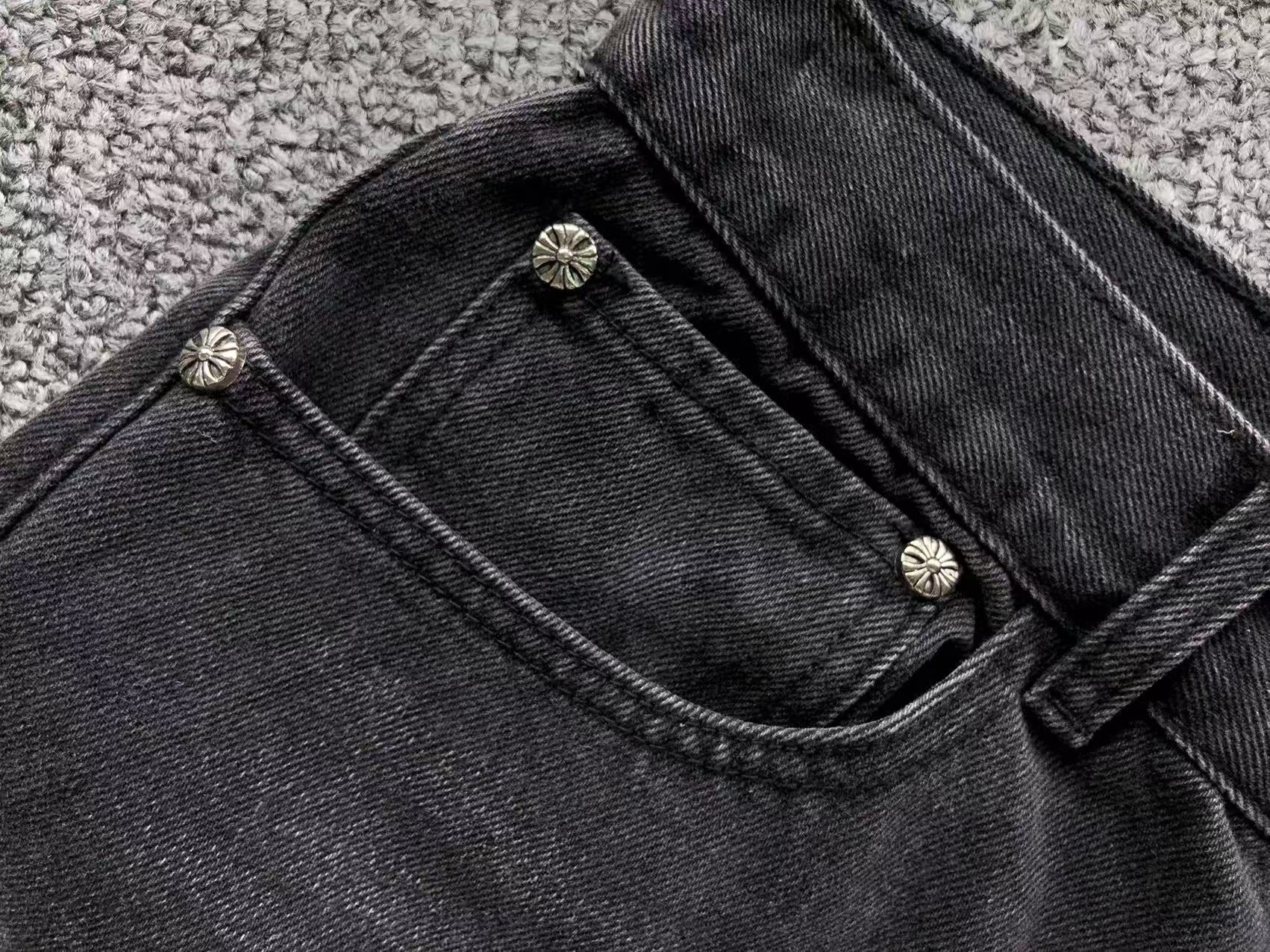 Blue Cross Patch Black Baggy Jeans™