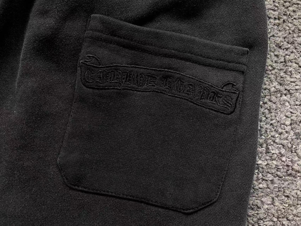 Torn Fabric Metallic Crosses Black Sweatshorts™