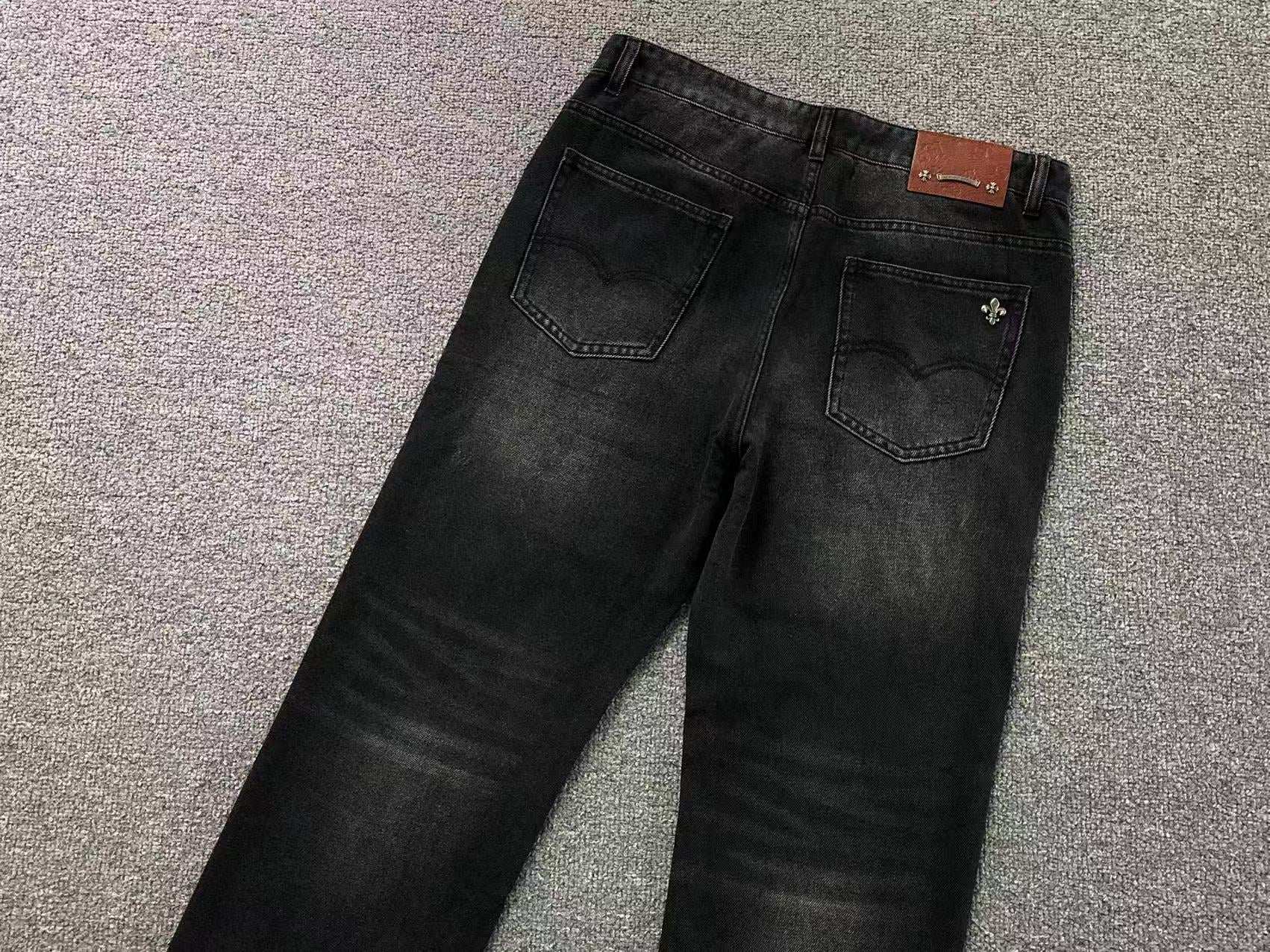 Faded Black Fleur De Lis Baggy Jeans™