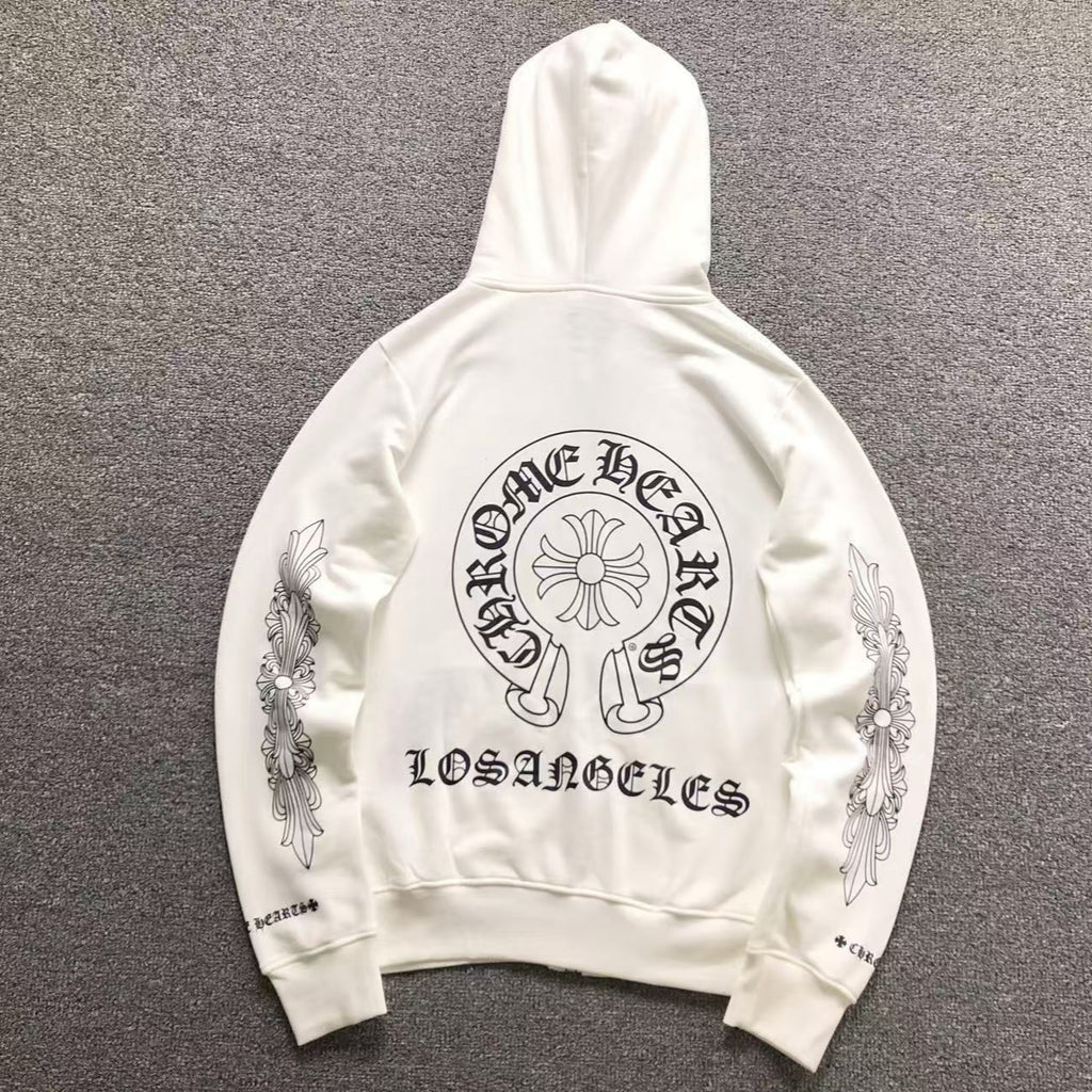 Horseshoe Los Angeles White Full Zip Hoodie™