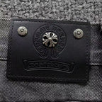 Black & White Cross Patch Fleurknee Dark Grey Jeans™