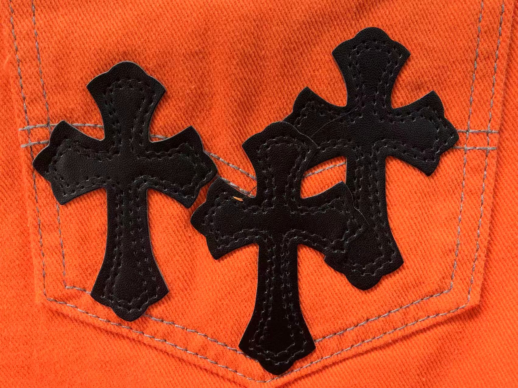 Black Cross Patch Orange Denim Jeans™
