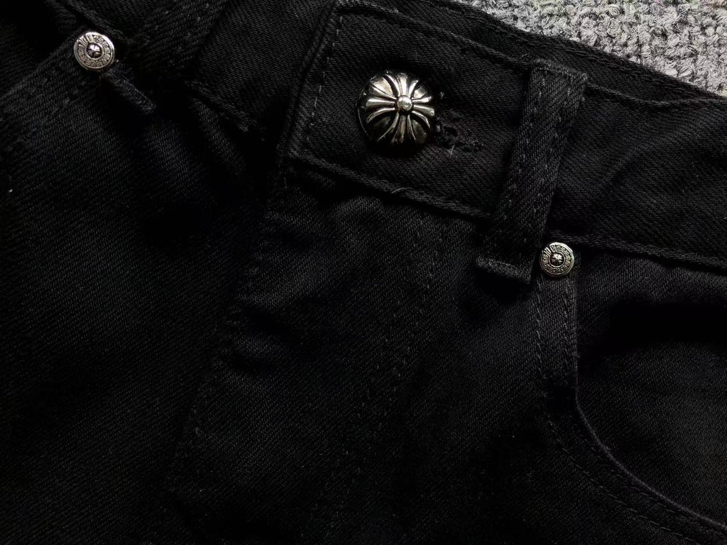 Yellow Cross Patch Black Denim Jeans™