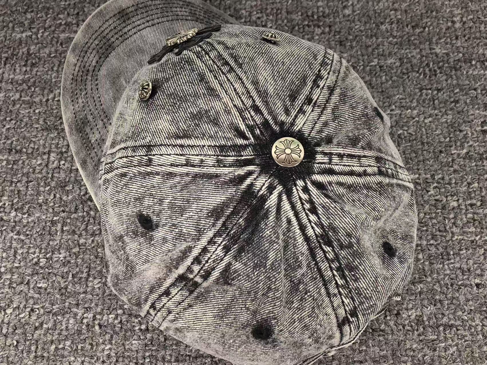 Leather & Metallic Cross Denim Baseball Cap™