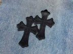 Faded Black Cross Patch Light Denim Baggy Jeans™
