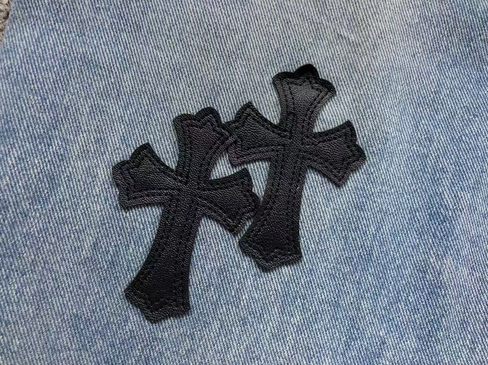 Faded Black Cross Patch Baggy Jeans™