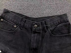 Black & White Cross Patch Baggy Black Jeans™