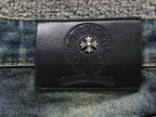 Blue & Purple Cross Patch Baggy Jeans™