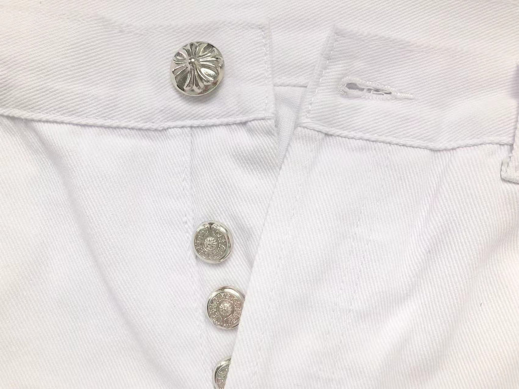 Green & Zebra Cross Patch White Jeans™
