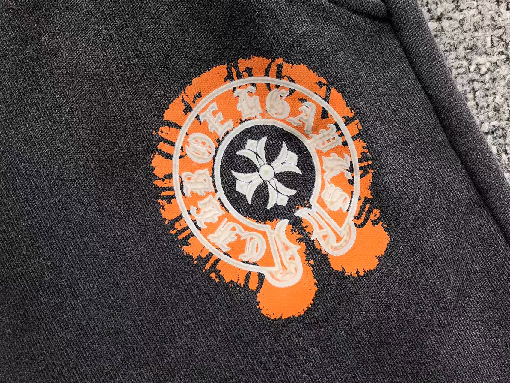 Orange Horse Shoe Logo Faded Black Sweatshorts™
