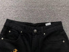 Leopard & Green Cross Patch Black Jeans™