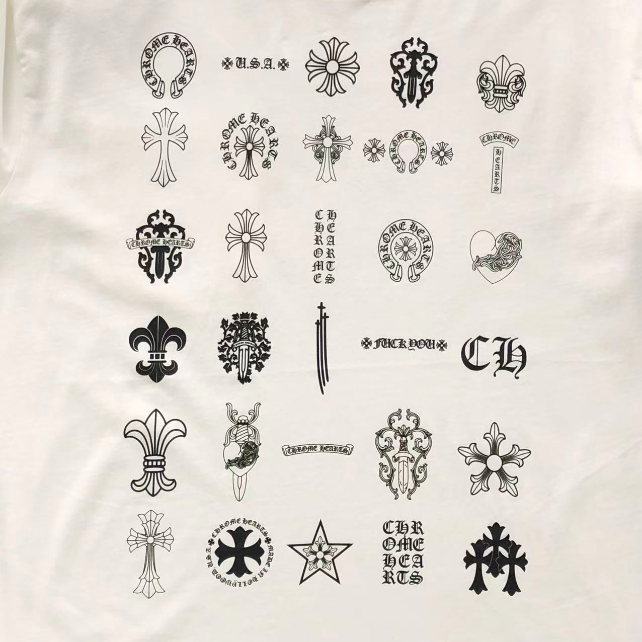 Gothic Symbols White/Black T-Shirt™