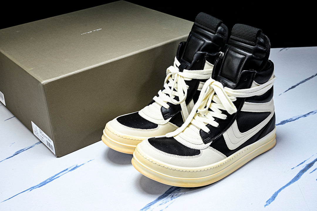 High Top Geobasket Black & White Dunk Shoes
