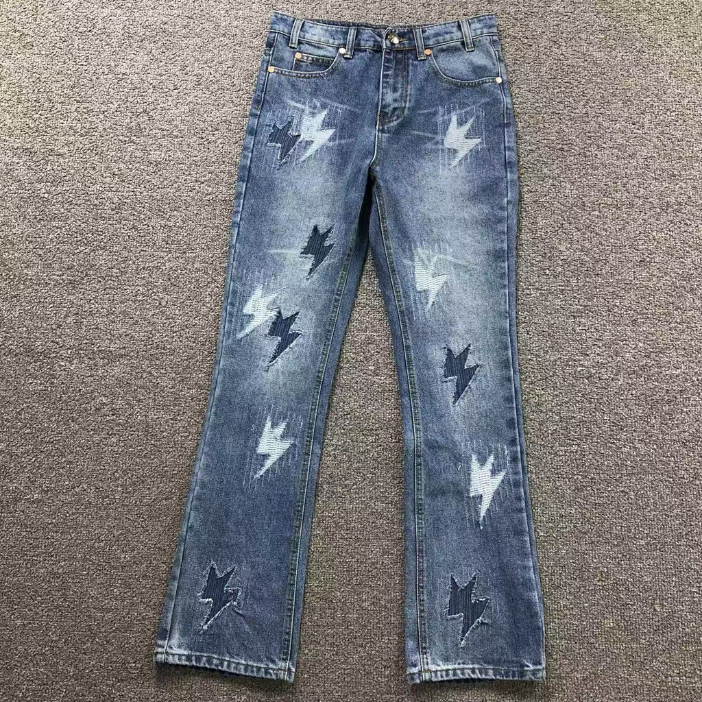 Lightning Bolt Patch Denim Jeans™