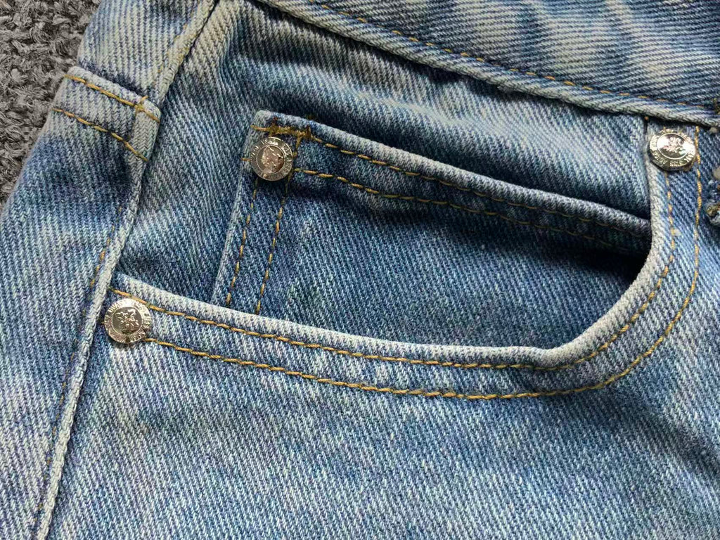 Faded Black Cross Patch Light Denim Baggy Jeans™