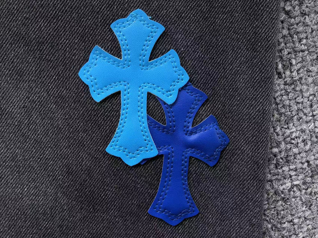 Mixed Blue Cross Patch Dark Grey Denim Jeans™