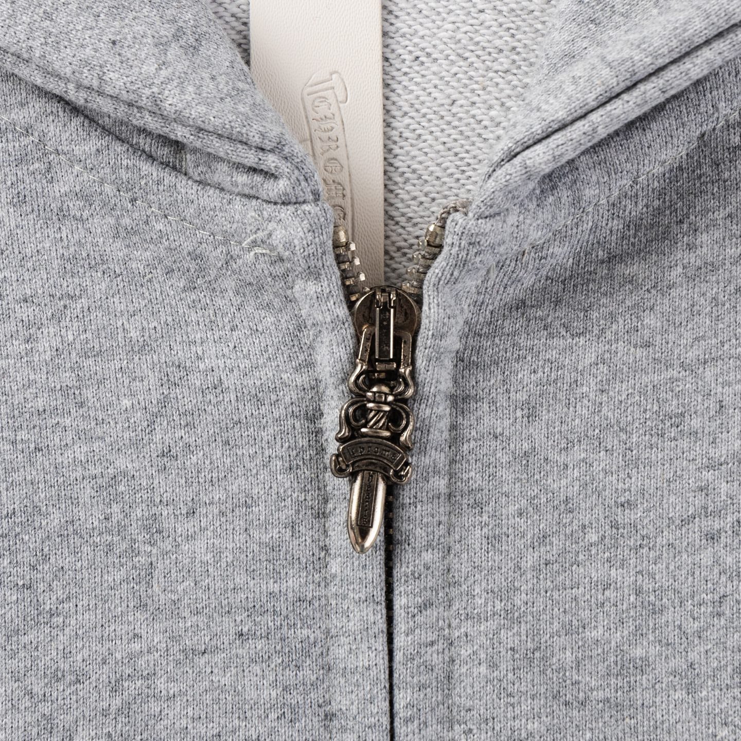 Black Triple Cross Patch Grey Full Zip Hoodie™