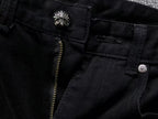 White & Yellow Cross Patch Black Denim Jeans™