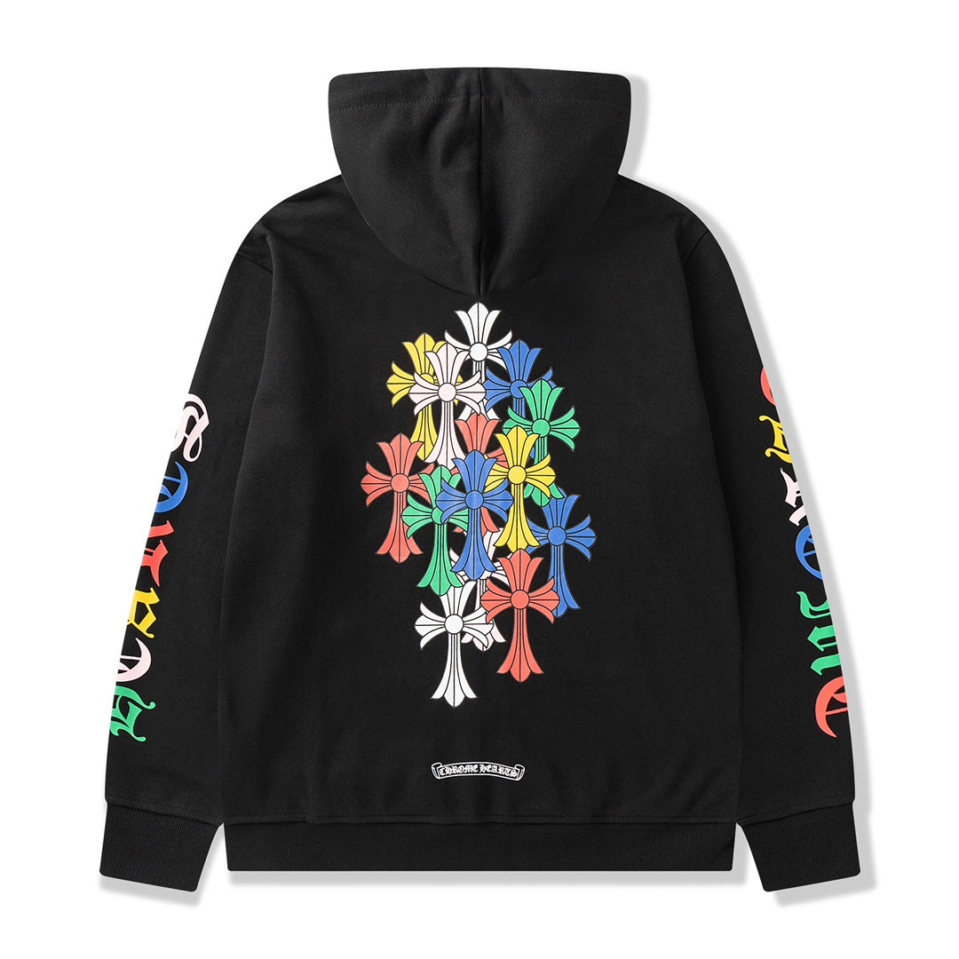 Multicolor Crosses Black Full Zip Hoodie™