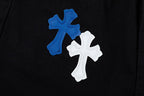 Blue & White Cross Patch Black Jeans™