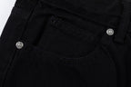 Blue & White Cross Patch Black Jeans™