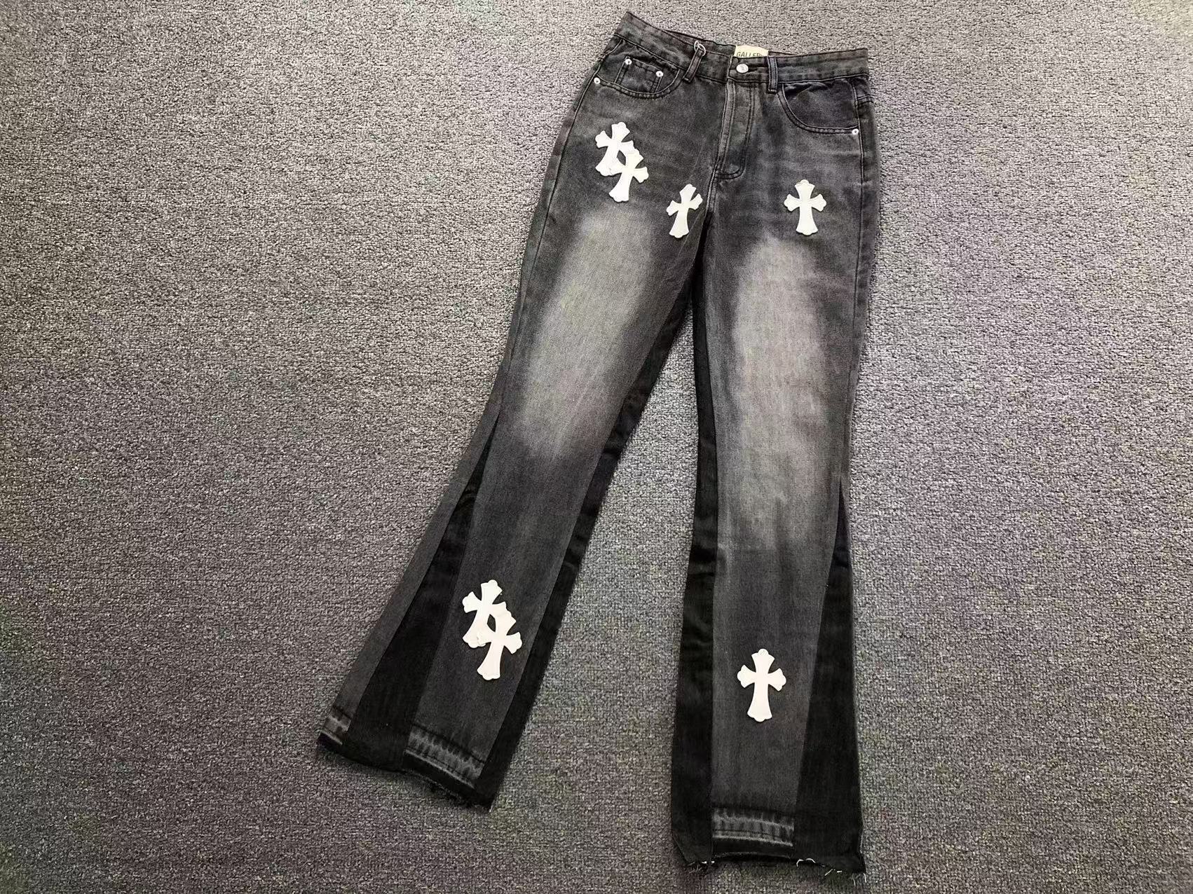 White Cross Patch Two-Tone Grey Jeans™